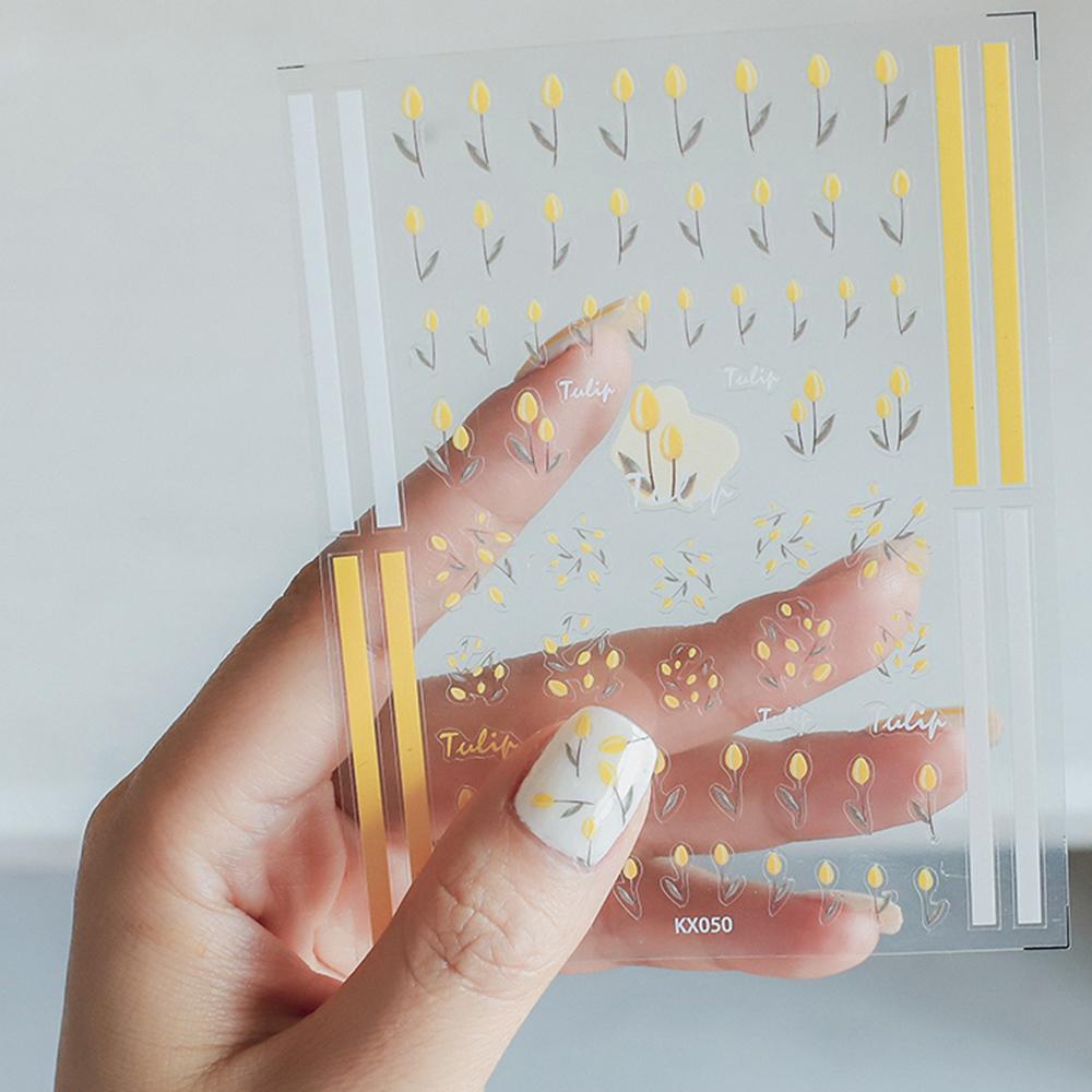 OCEANMAP Miếng Dán Trang Trí Móng Tay 5D Hình Hoa Xinh Xắn