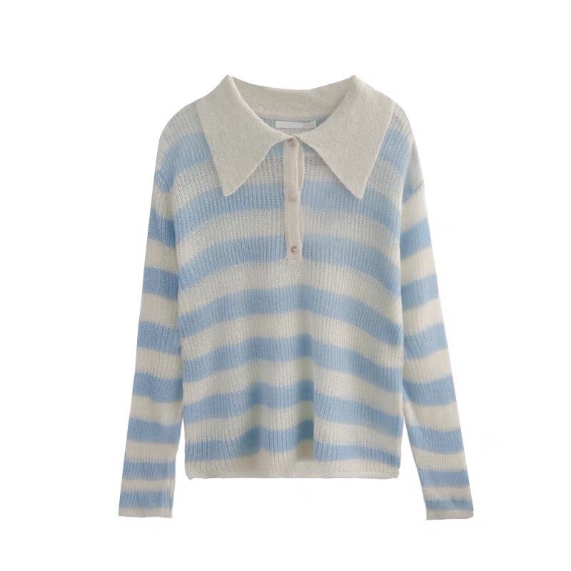 áo polo len sọc xanh trắng | BigBuy360 - bigbuy360.vn