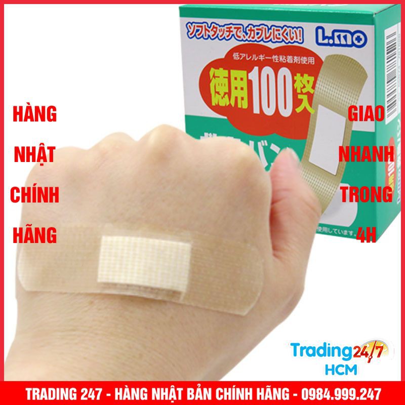 [Hỏa tốc HCM] Băng cá nhân Urgo hộp 100 miếng dán vết thương Nội địa Nhật Bản