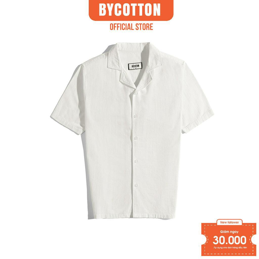 [Mã BYCO30SM giảm 30% đơn 0Đ] Áo Sơ Mi Cao Cấp LINEN Tay Ngắn White BY COTTON