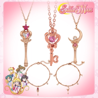 dây chuyền Sailor Moon Đồng thương hiệu Sterling Silver Vòng cổ Xương đòn Chuỗi Mặt dây chuyền Anime Ngoại vi
