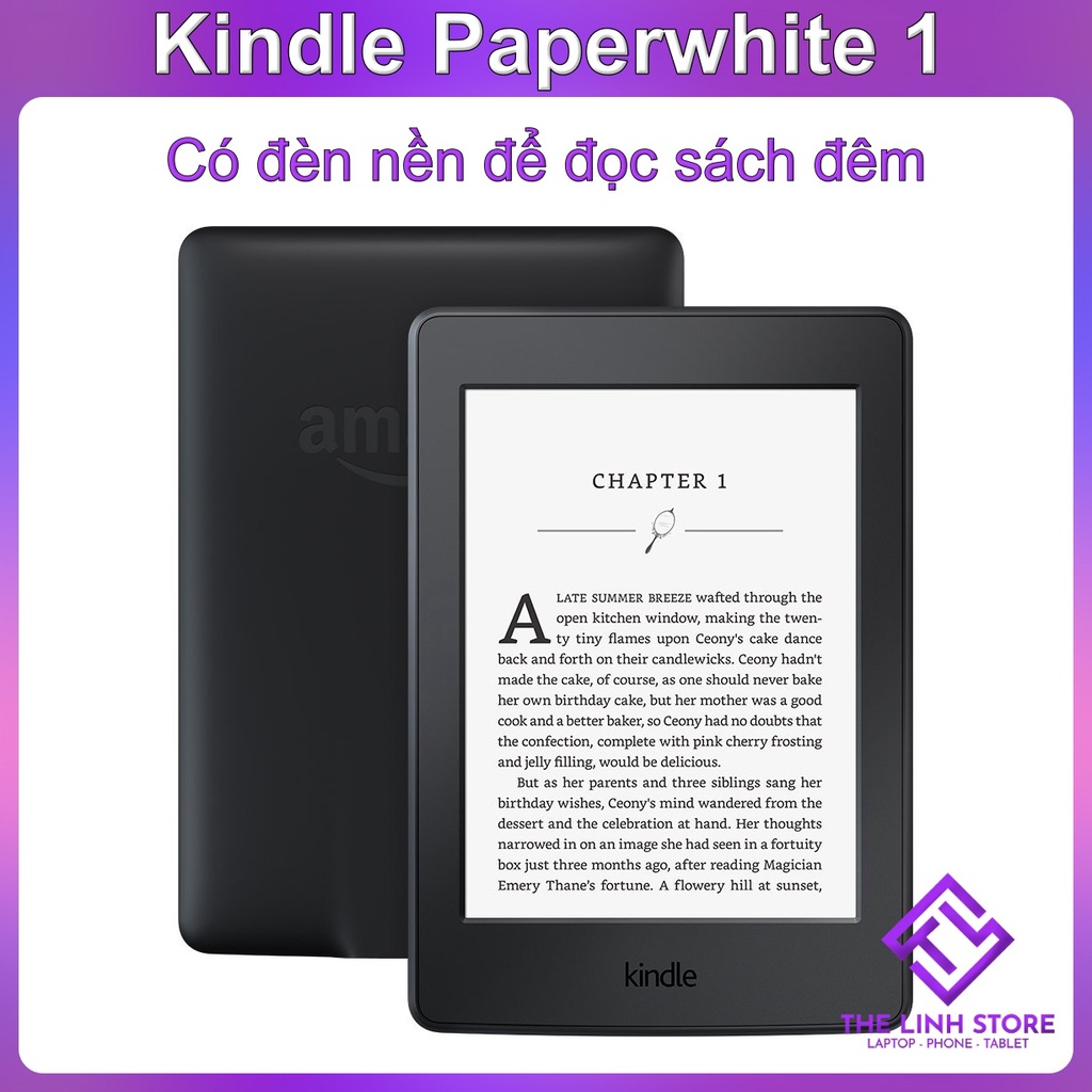 Máy đọc sách Kindle Paperwhite 1 (5th) Kindle PPW1 có đèn nền để đọc ban đêm