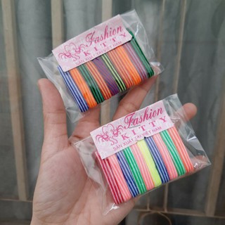 10 thun cột tóc sọc màu cho bé gái (2-3cm)