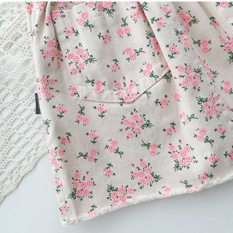 Chân Váydễ thương  bé gái,chân váy Denim Họa Tiết Hoa Xinh Xắn Cho Bé Gái