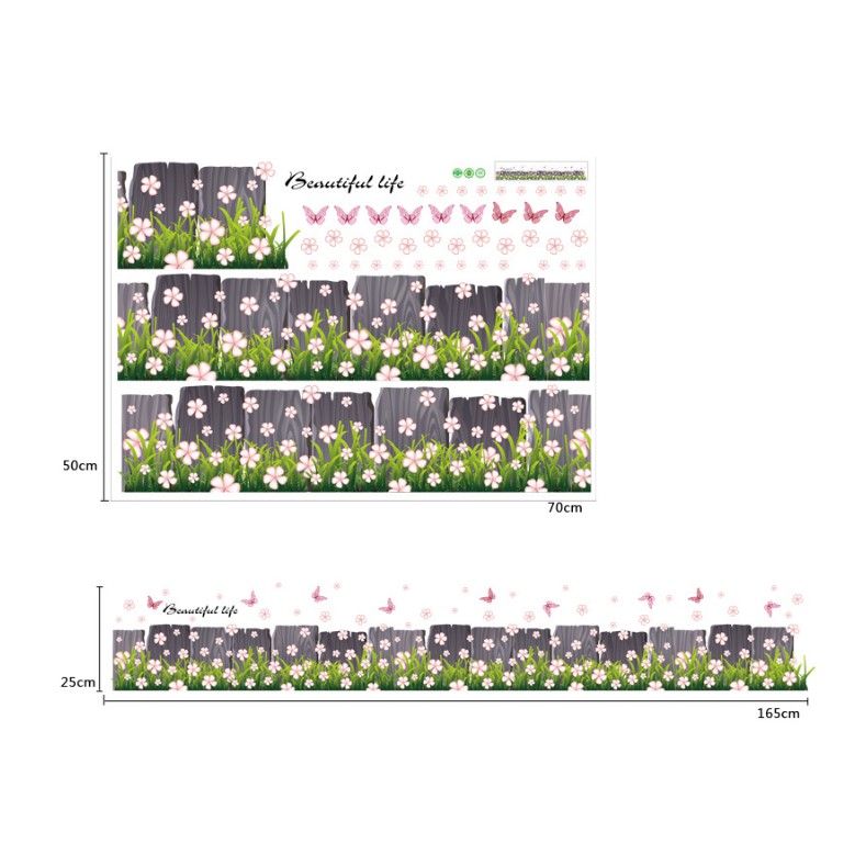 Decal trang trí chân tường hoa sao