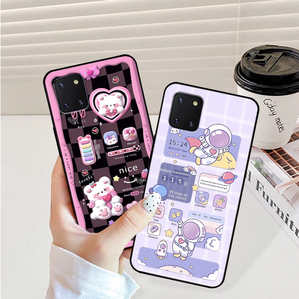 Ốp lưng Samsung Note 10 Lite hình gấu, vũ trụ ngân hà chibi. ốp chống sốc bền đẹp