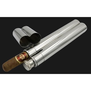 Bình rượu và ống đựng xì gà bằng inox 2 in1 siêu nhỏ gọn và tiện dụng