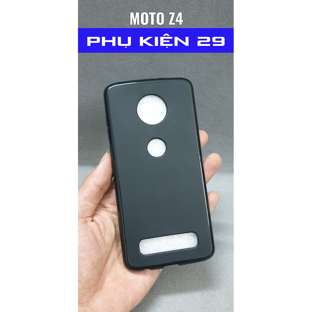 [Motorola / Moto Z4] Ốp lưng silicon dẻo đen nhám cao cấp Henyou