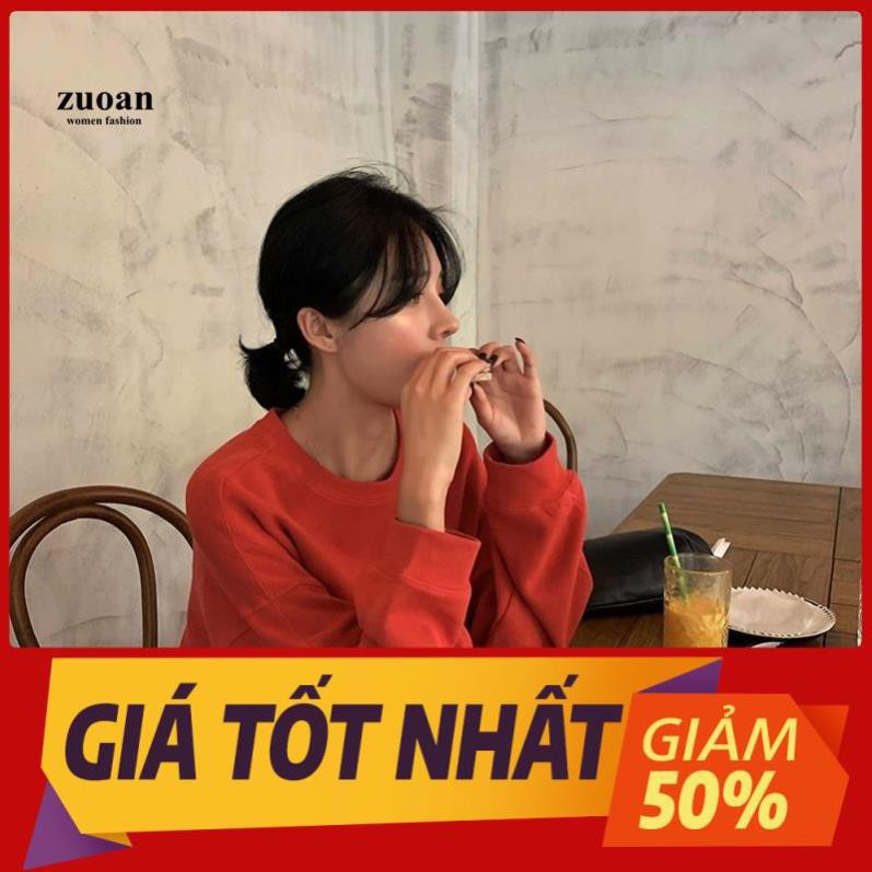 Áo Sweater Nữ Tay Dài Dáng Rộng Phong Cách Hàn Quốc Trẻ Trung