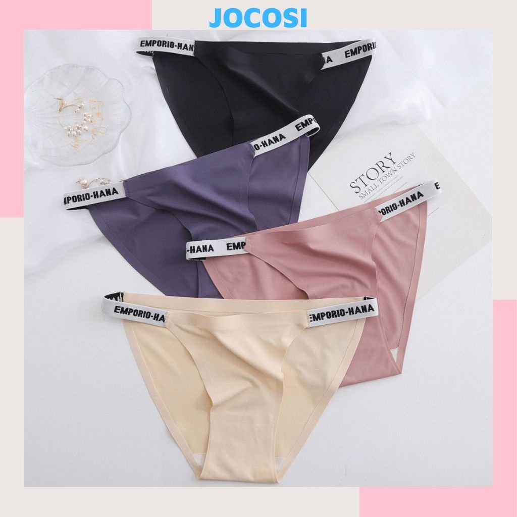 Quần lót nữ đúc su thun lạnh cao cấp không đường may thoáng mát, Quần chíp nữ 2 mảnh chun hông gợi cảm JOCOSI L013