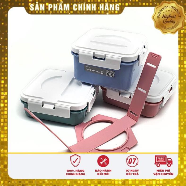 Hộp cơm văn phòng 3 tầng hình chữ vuôngKomax KM41113 được chứng nhận an toàn, dễ vệ sinh, nhập khẩu Hàn Quốc