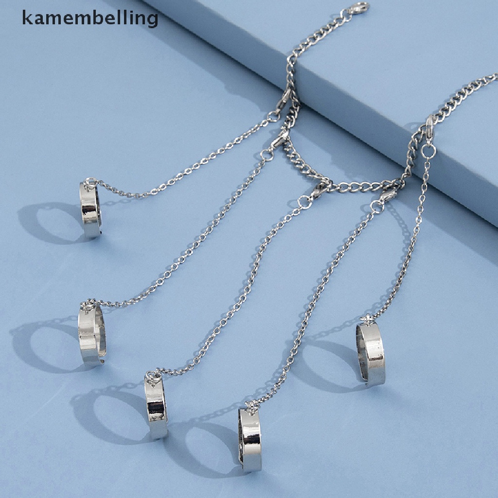 Vòng Đeo Tay Kèm Nhẫn Dạng Dây Xích Phong Cách Punk Thời Trang Cho Nam Và Nữ