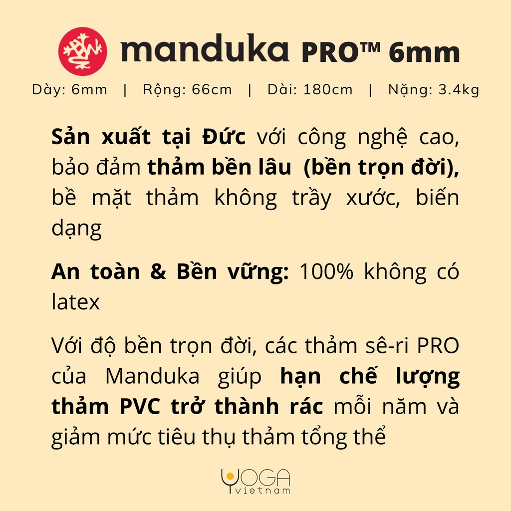 Thảm tập yoga MANDUKA PRO® 6mm