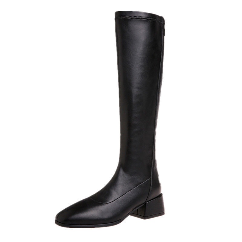 Giày Bốt Cao Gót Cổ Cao Có Dây Kéo 2 Kiểu Thời Trang Mùa Đông Cho Nữ Size 35-40