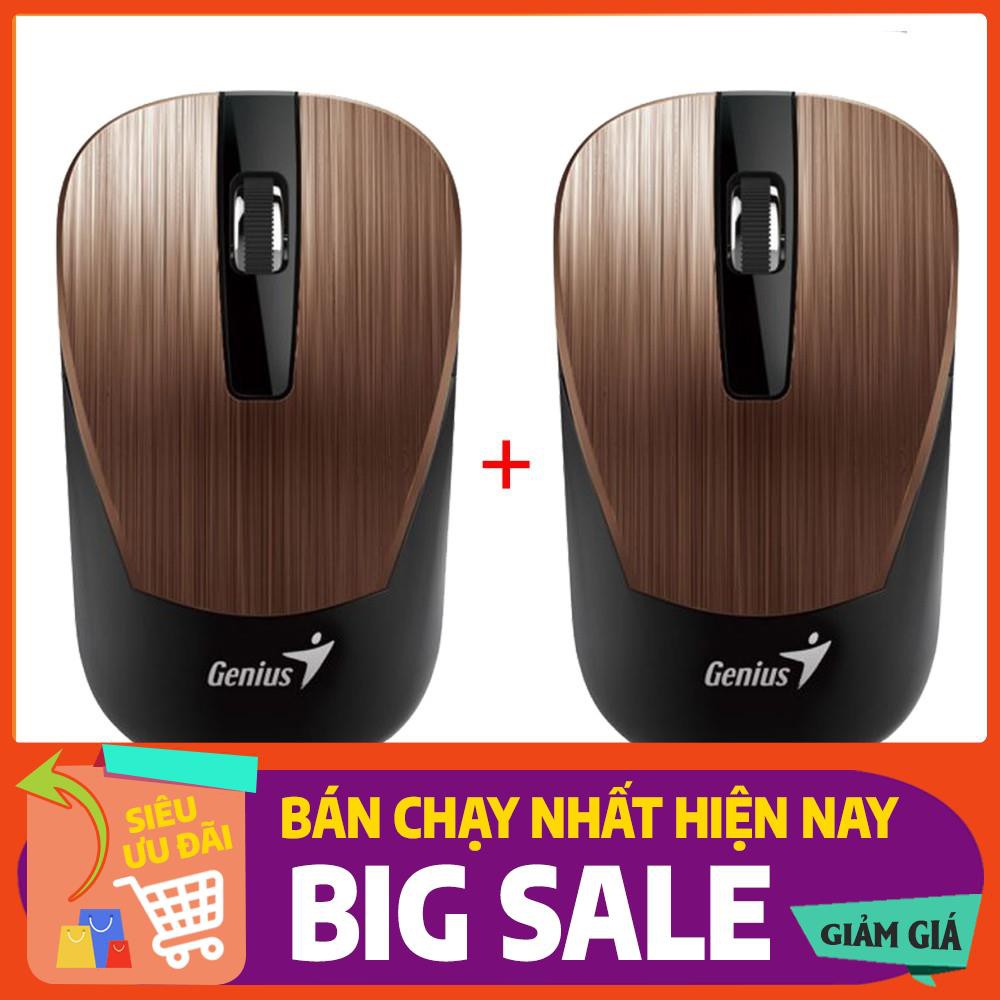 Bộ 2 Chuột không dây Genius NX-7015 (Đen phối đồng) - chính hãng 12 tháng