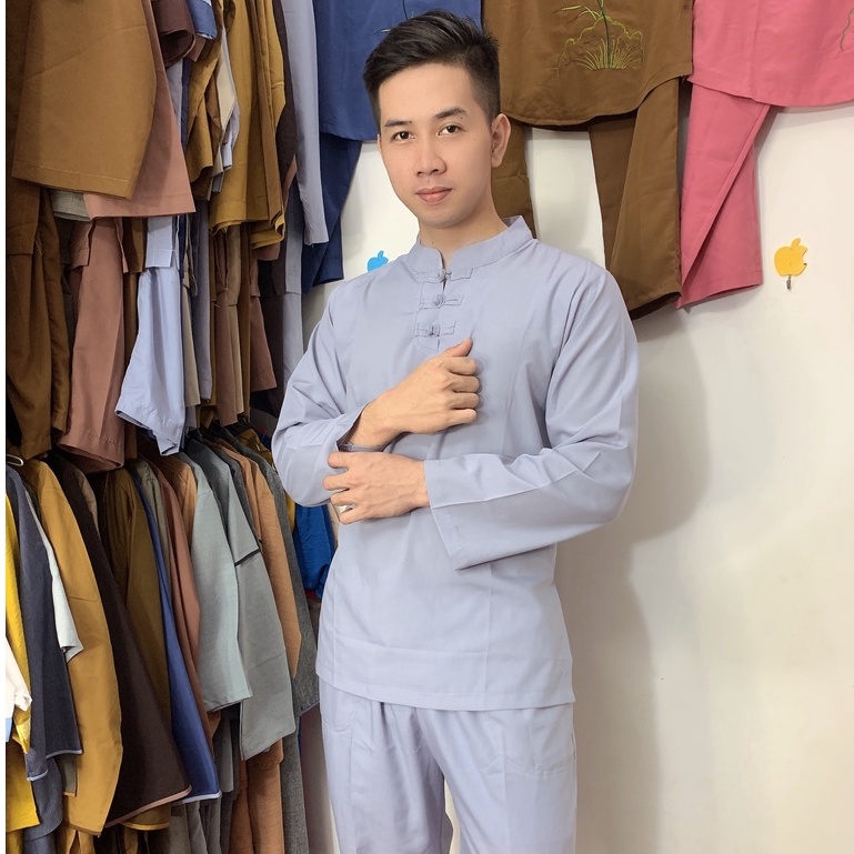 ĐỒ LAM ĐI CHÙA 3 Nút Nam Tay Dài