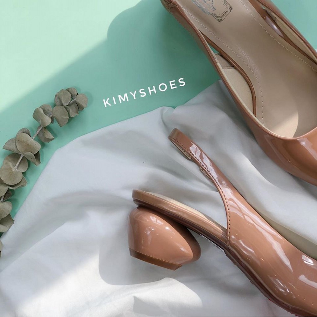 Sandal VNXK dáng slingback tiện lợi chất liệu da bóng siêu mềm, thiết kế gót độc lạ 4cm thời trang ( Có video chi tiết )