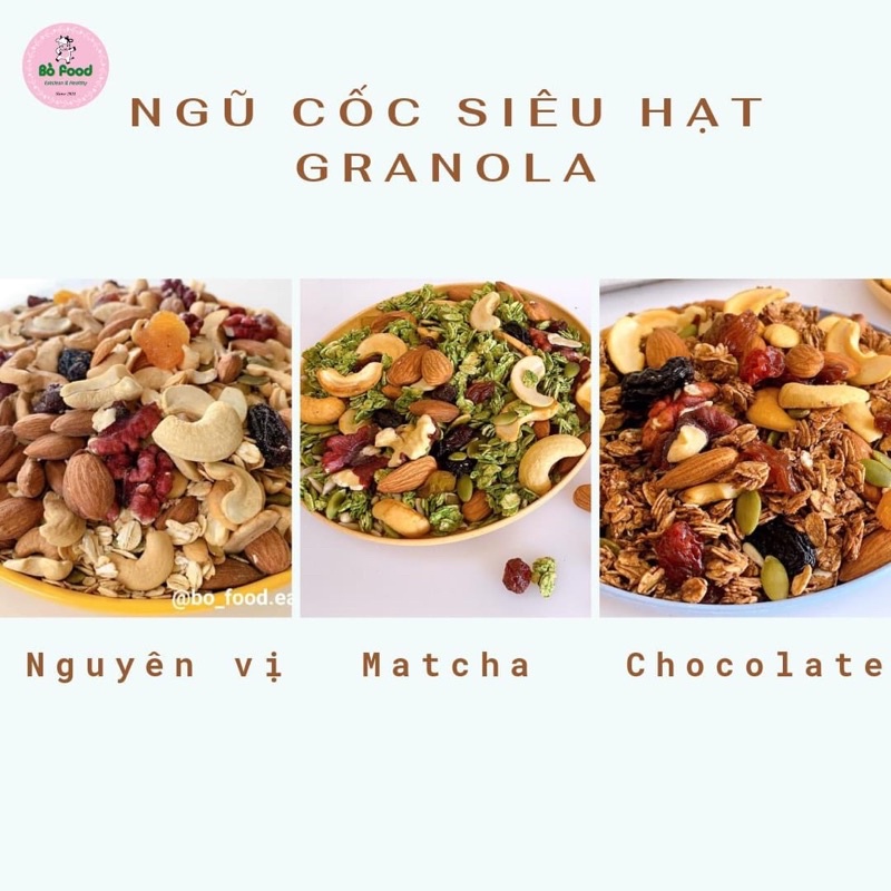 500Gr Ngũ cốc vị Nướng Mật Ong Mix Hạt Dinh dưỡng Granola Ăn Kiêng,Giảm Cân