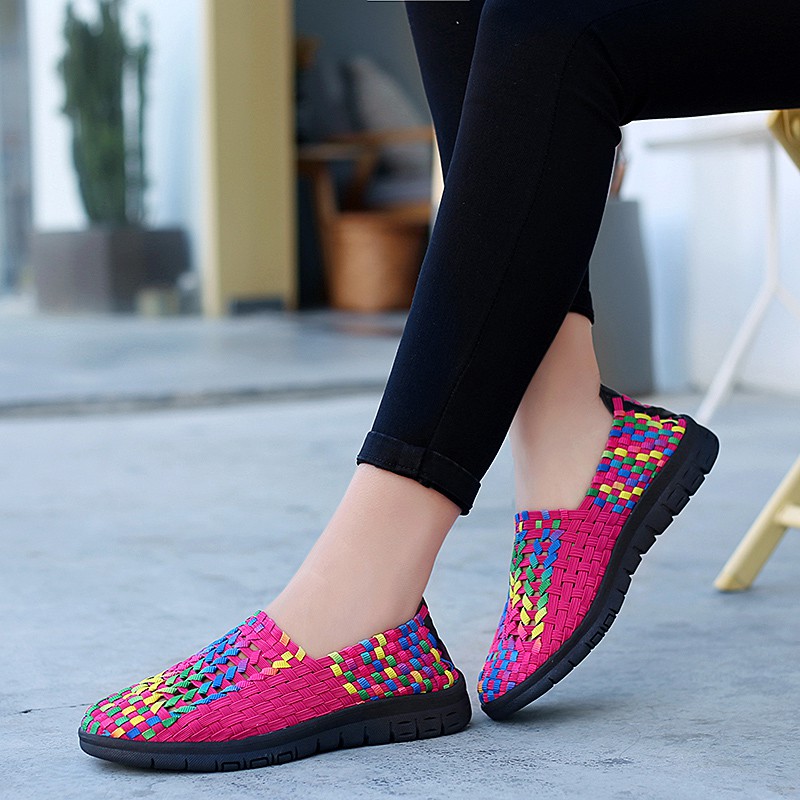 Giày lười YOZOH đế bằng thiết kế thoáng khí thời trang size 35-42