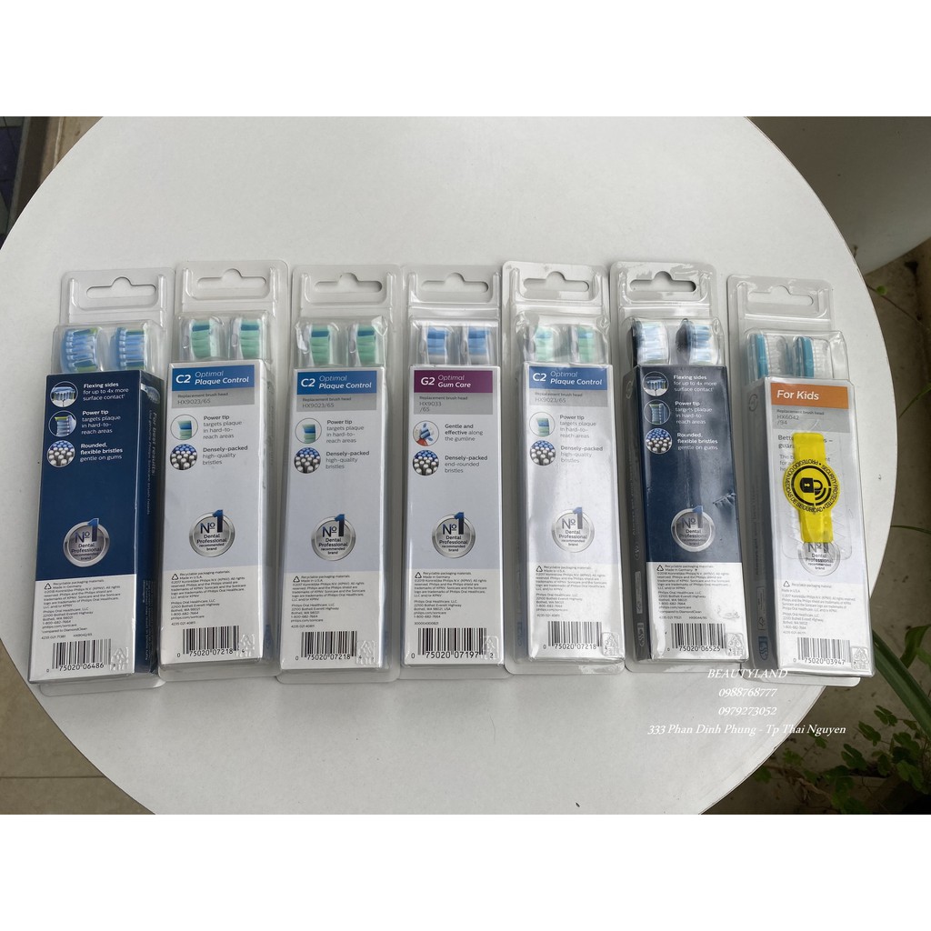 Đầu bàn chải điện Philips Sonicare C2,C3, G2, W ,W3  CAO CẤP loại bỏ mảng bám
