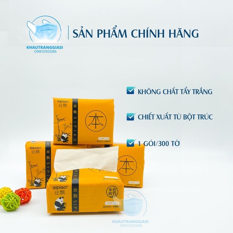 1 gói Giấy ăn gấu trúc Sipiao hàng nội địa Trung