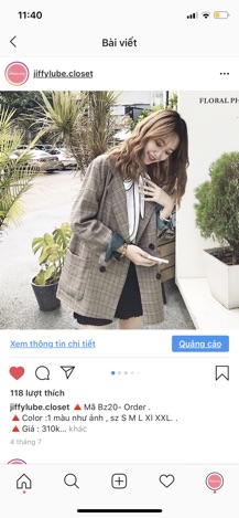 [ORDER] Áo blazer caro lót xanh
