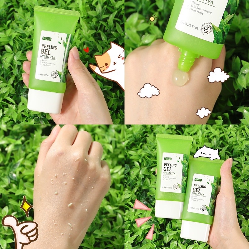 Tuýp Tẩy Da Chết Trà Xanh GEL FENYI PEELING GREEN TEA Trắng Da Tri Mụn Hút Dầu Nhờn Gel Tẩy Tế Bào Da Chết FENYI LAIKOU