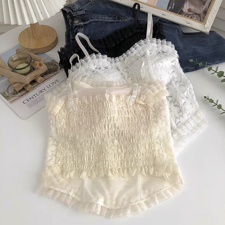 Áo 2 dây ren cúc ngực có đệm mút không gọng cao cấp, Áo bra ren Tím Bra nhún lưng sau quyến rũ M25