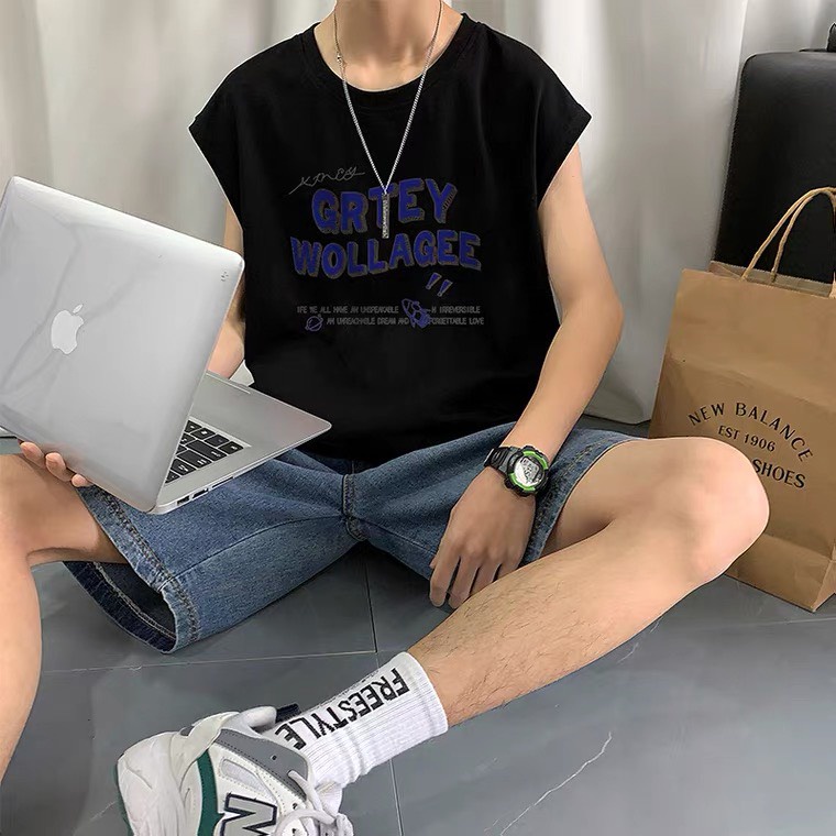 Áo ba lỗ - Áo Tank Top in chữ GRTEY WOLLAGE là điểm nhấn, đơn giản dễ phối