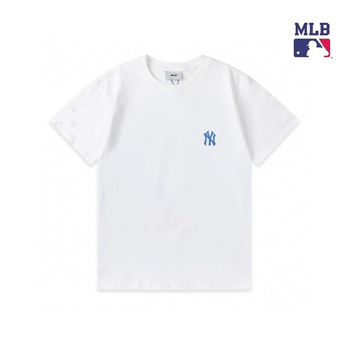 ❤❀  ❤ Áo Thun Cotton Ngắn Tay Thêu Họa Tiết MLB NY Thời Trang Cho Nam Nữ