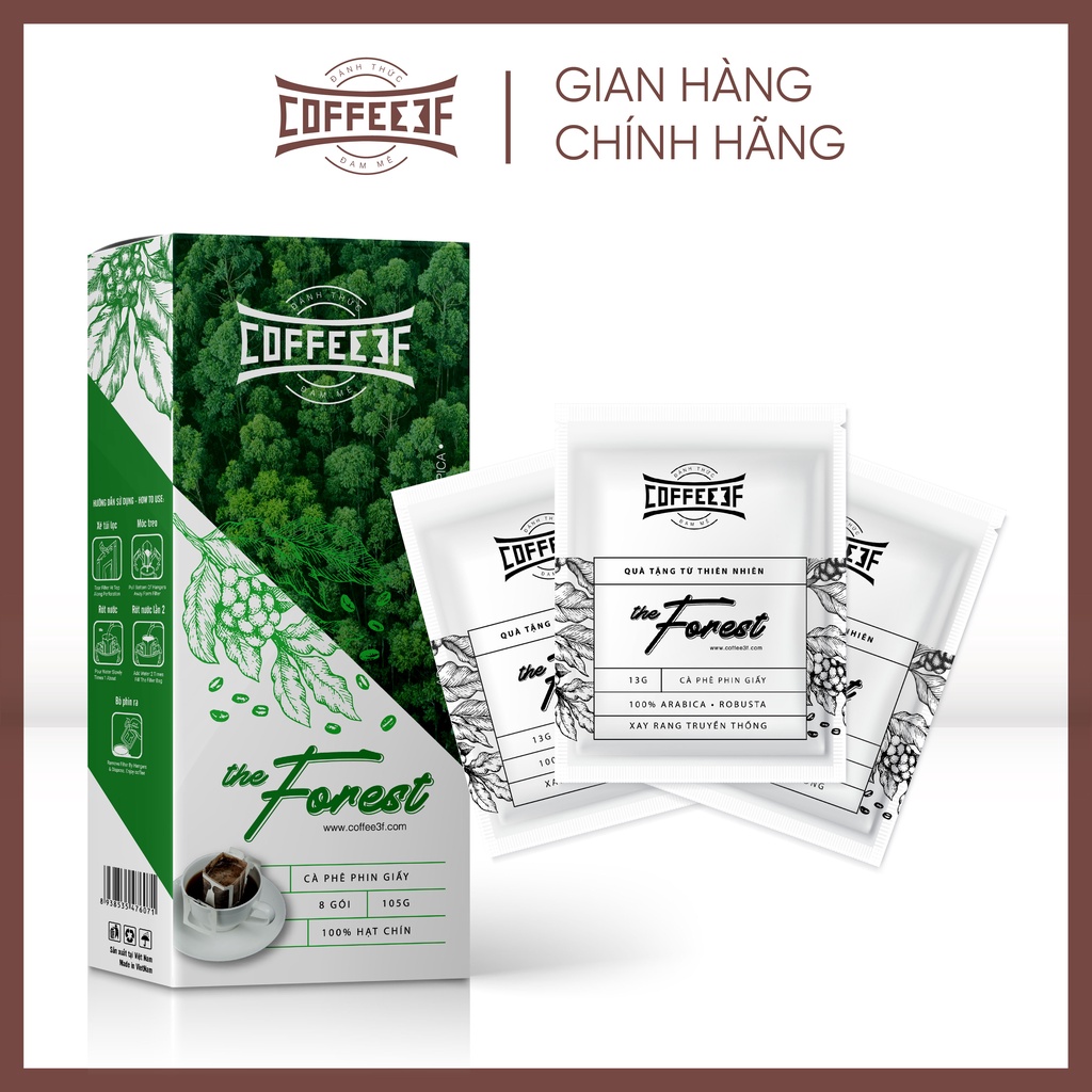 Cafe phin giấy gói lẻ 13g phong cách Nhật Bản The Forest - Coffee 3F | BigBuy360 - bigbuy360.vn