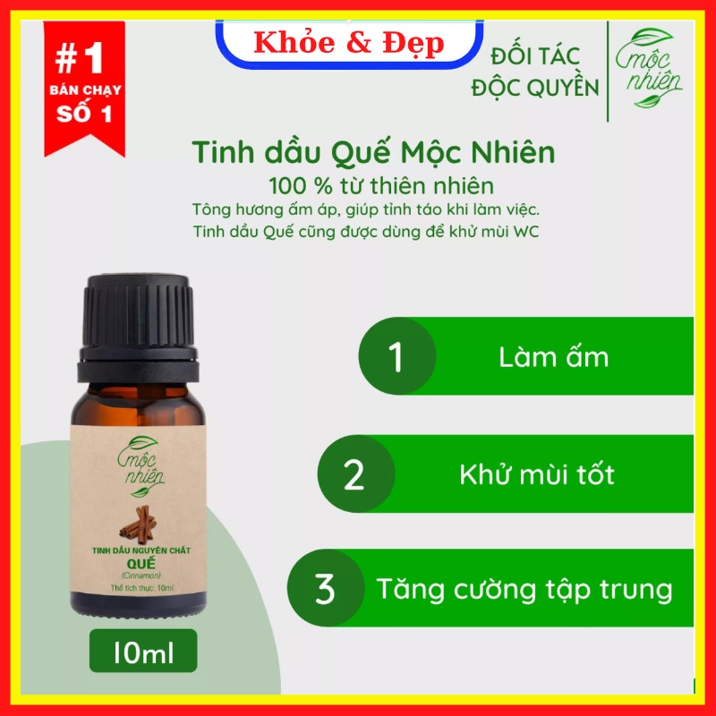 Tinh dầu Quế Mộc Nhiên nguyên chất có kiểm định 10ml, 100ml