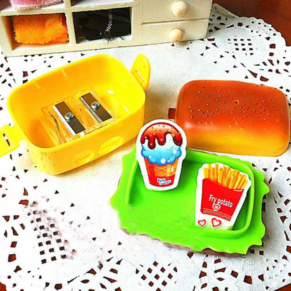 Set 2 Gôm Tẩy 2 Lỗ Hình Bánh Hamburger