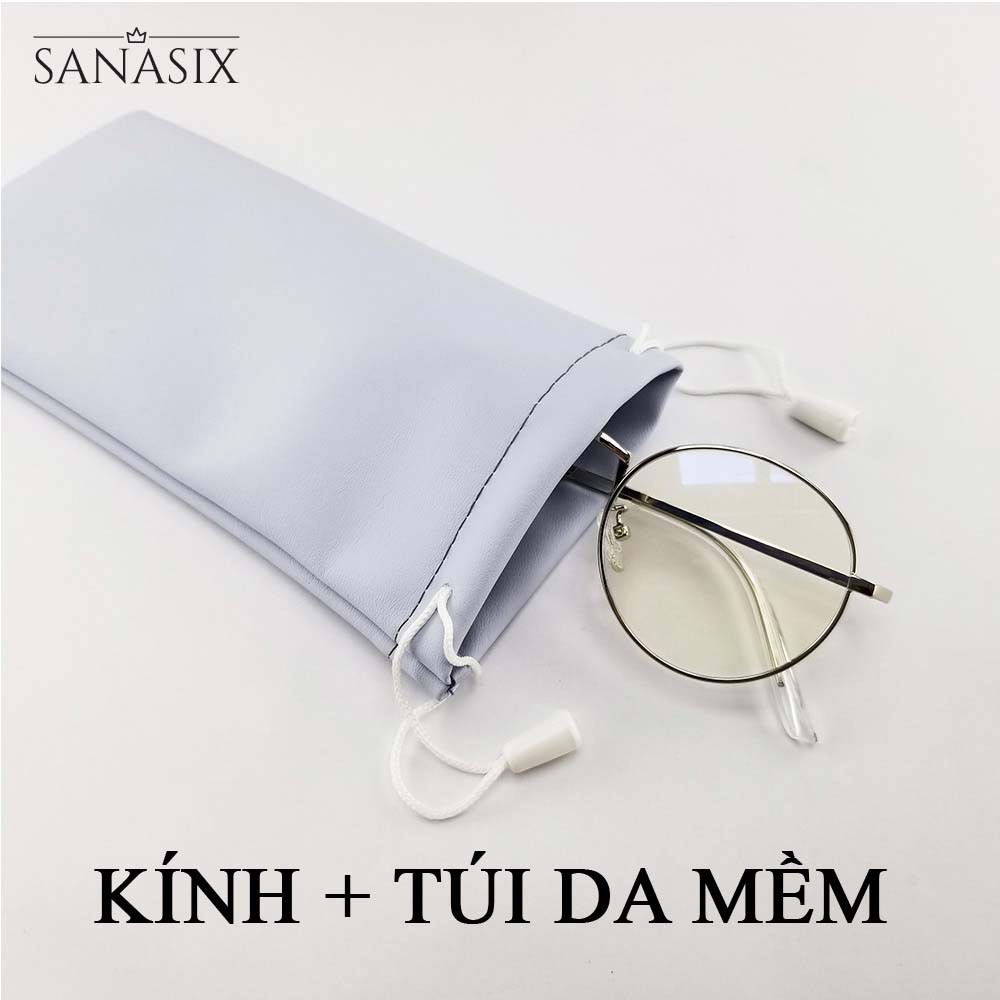 Gọng kính nam nữ mắt cận tròn màu bạc, viền gọng kim loại dày 3019. Tròng kính giả cận 0 độ chống ánh sáng xanh, tia UV | BigBuy360 - bigbuy360.vn