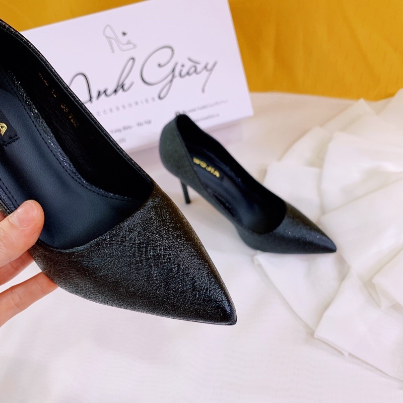 CG54 - Giày cao gót, giày cưới , giày dạ hội  da nhũ xước kim tuyến gót nhọn 9p hàng quảng châu cao cấp