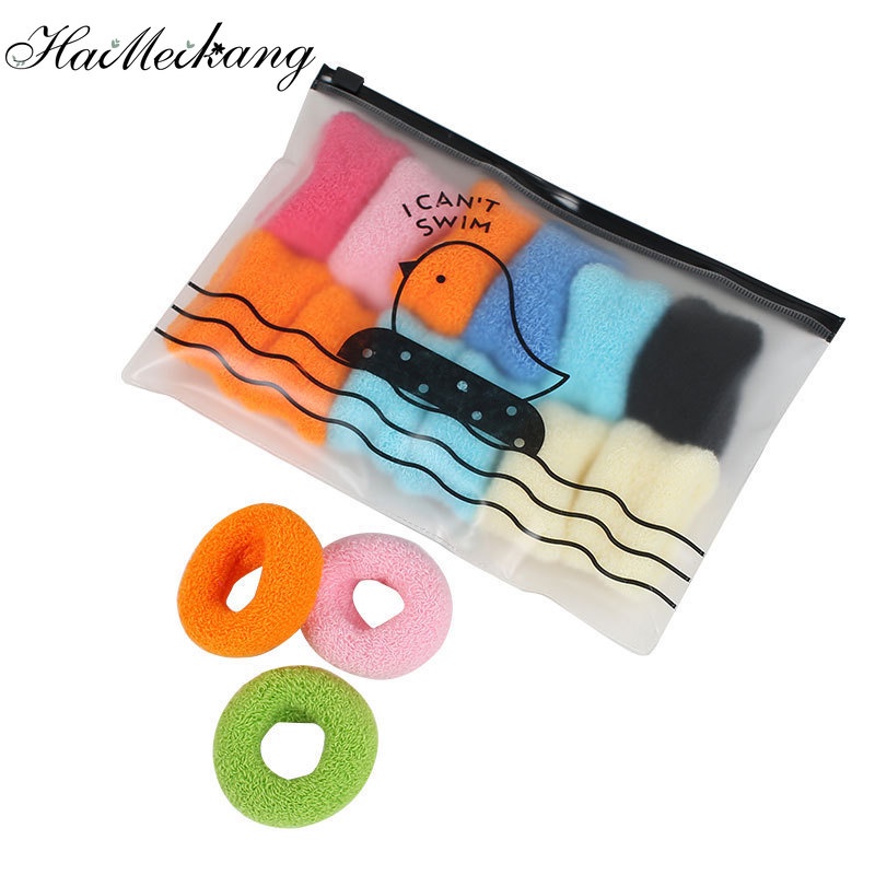 Set 12 dây buộc tóc Haimeikang màu sắc ngọt ngào xinh xắn dễ thương