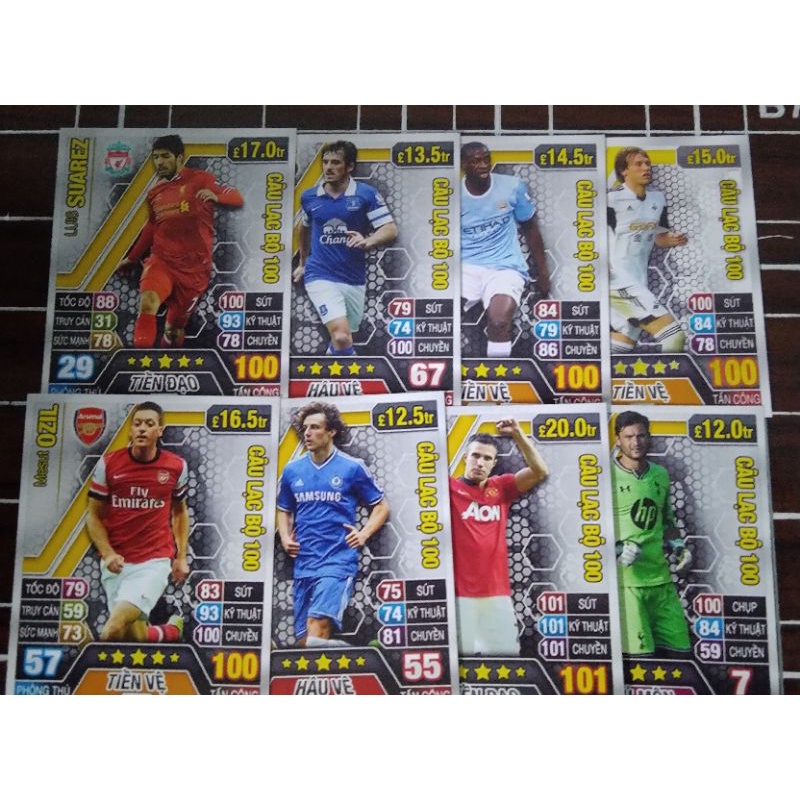 Thẻ cầu thủ bóng đá câu lạc bộ 100 mùa 2013/14 MATCH ATTAX  phiên bản POCA ST STORE CARD thẻ in custom