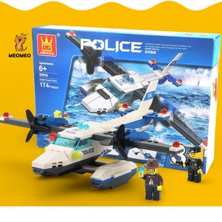 Đồ Chơi Lắp Ráp Lego Máy Bay Cảnh Sát Chiến Đấu 174 Chi Tiết,Phát Triển Trí Não, Luyện Thao Tác Tay Và Mắt - SUMOSHOP68