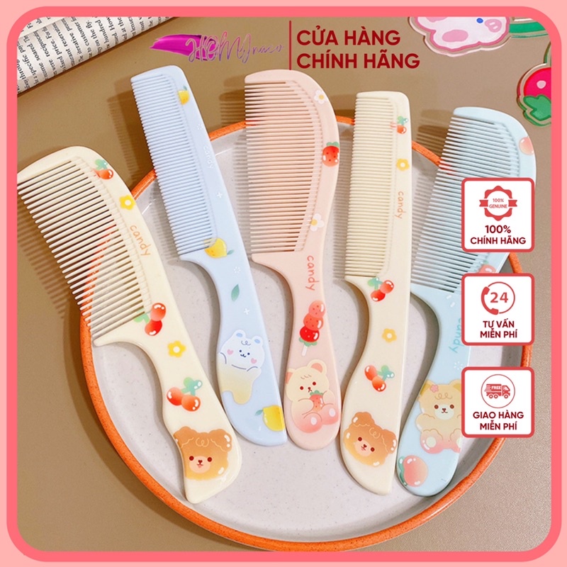 Lược chải tóc nhiều size răng thưa bằng nhựa gở rối lúa mạch hoạt hình dễ thương