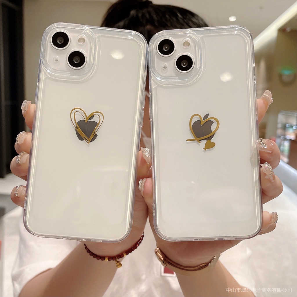 Ốp Điện Thoại Dẻo Trong Suốt Họa Tiết Trái Tim & Logo Space Độc Đáo Cho iPhone13Promax 12 11 / X