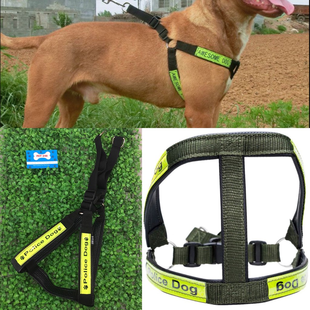 Dây yếm rời Police Dog Dây dắt chó dạng yếm POLICEDOG 3 SIZE