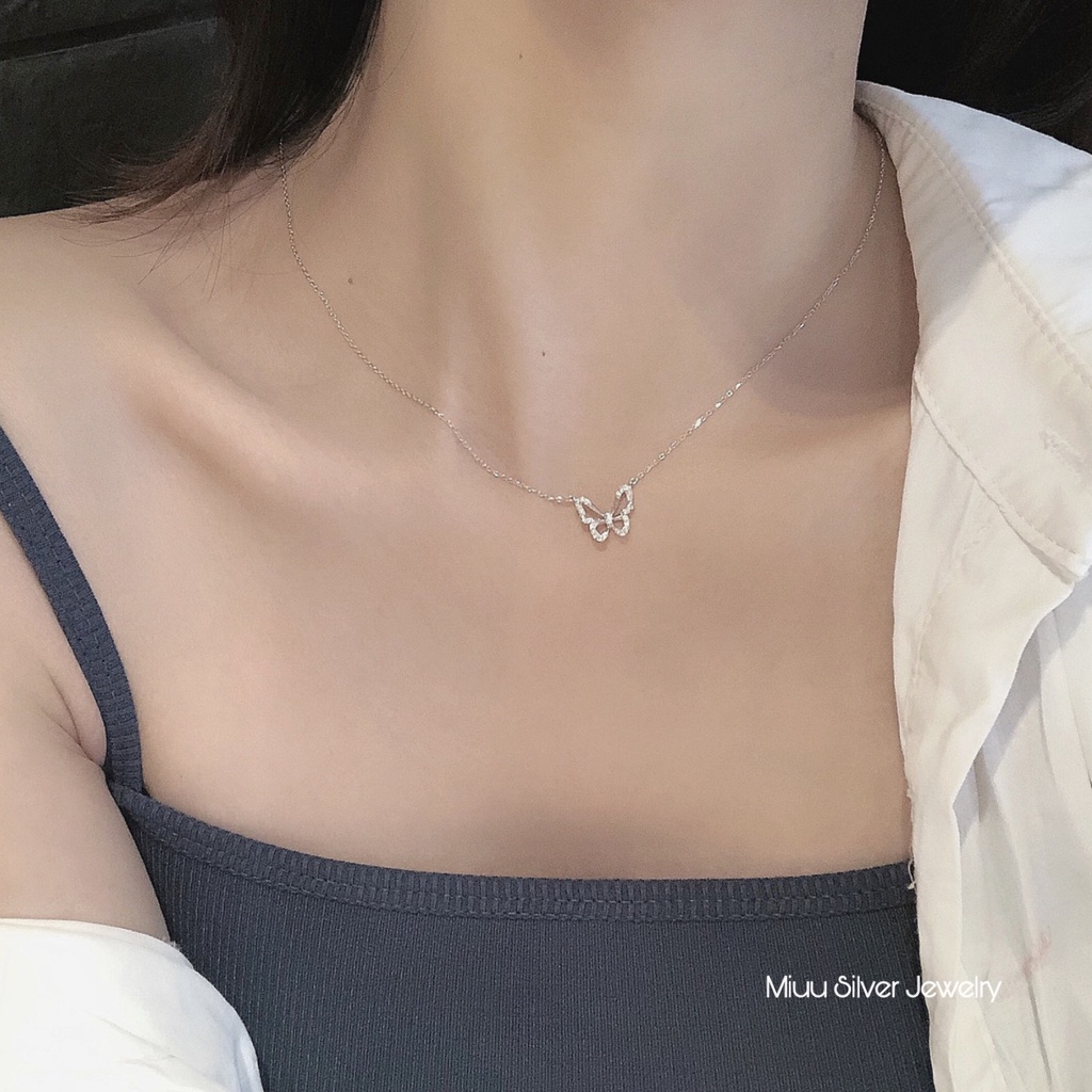 Dây chuyền bạc nữ Miuu Silver mặt hồ điệp xinh xắn Butterfly Necklace