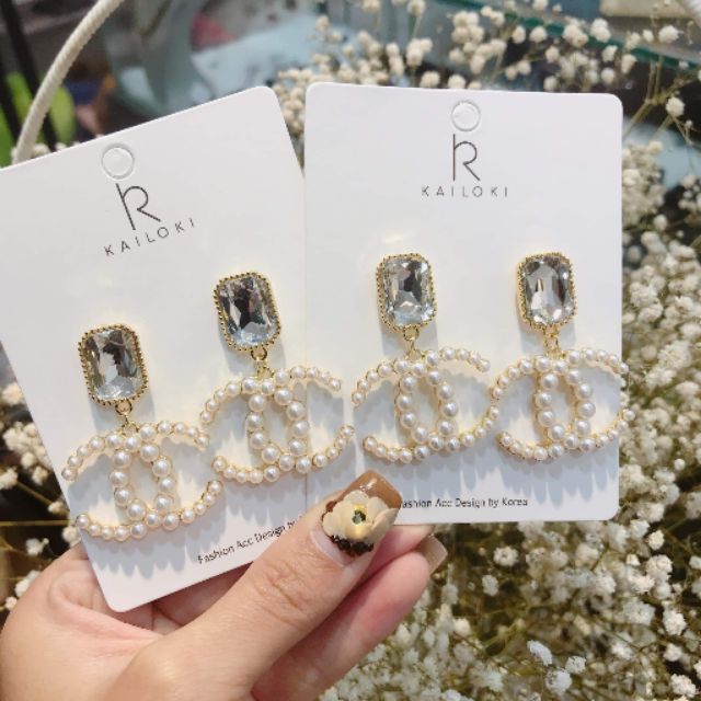 BÔNG TAI CHANEL ĐÁ VUÔNG