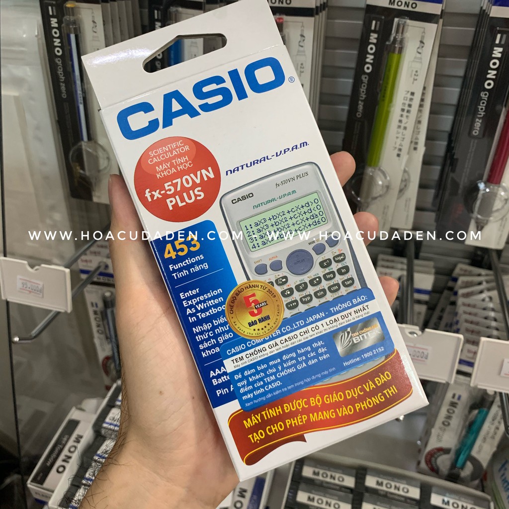 [CAM KẾT CHÍNH HÃNG BH 7 NĂM ] [DA ĐEN] Máy Tính Học Sinh CASIO FX 570VN PLUS