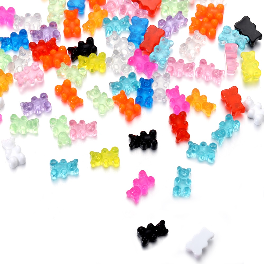 Set 10 mặt ST.KUNKKA hình gấu bằng nhựa resin