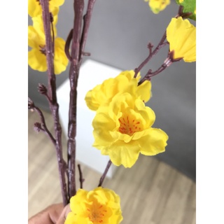 Cành mai vàng đại lụa mềm [ Hoa Anh Đào, Hoa Mai , Hoa Đào , Hoa lụa La Chance ] - HTET012 -