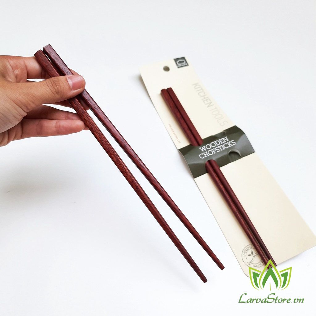 Bộ 2 đôi đũa gắp thức ăn bằng Gỗ Rose Wood F00092 Dài 24cm