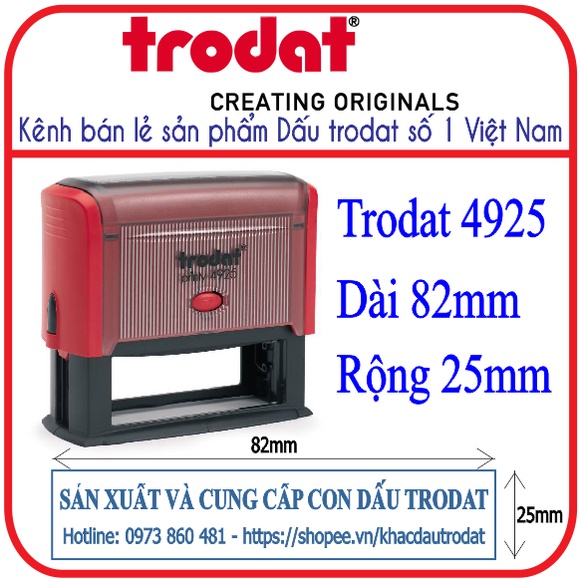 Con dấu theo yêu cầu Trodat 4925 (Kích thước 25x82mm)