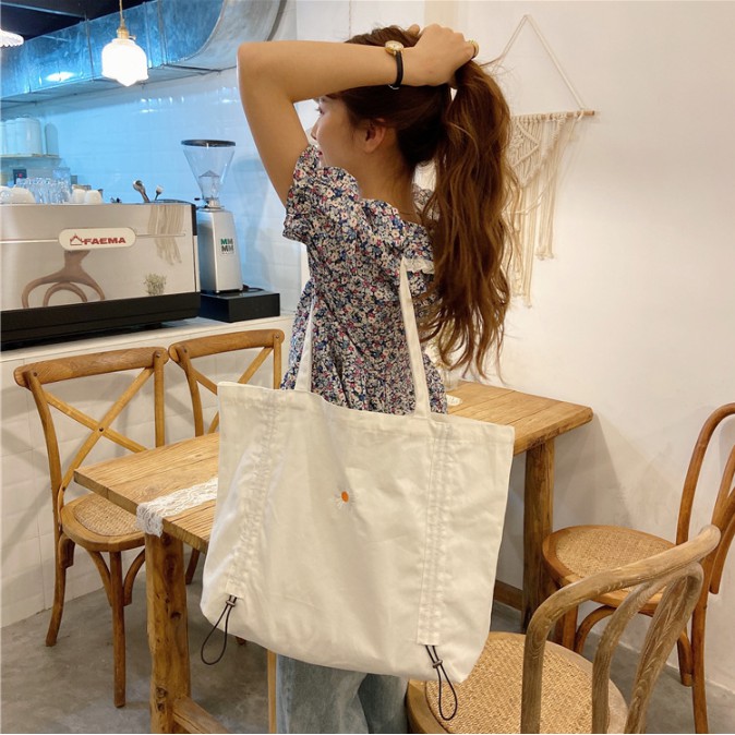 [Mã FASHIONT4WA2 giảm 10K đơn từ 50K] Túi xách tote vải bố đeo chéo mềm giá rẻ đi học TX529