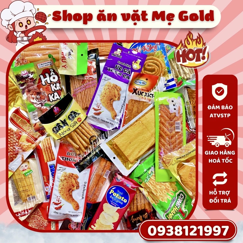 [Tặng móc khoá cute] Combo gói snack đồ ăn vặt cay cổng trường (ngẫu nhiên)